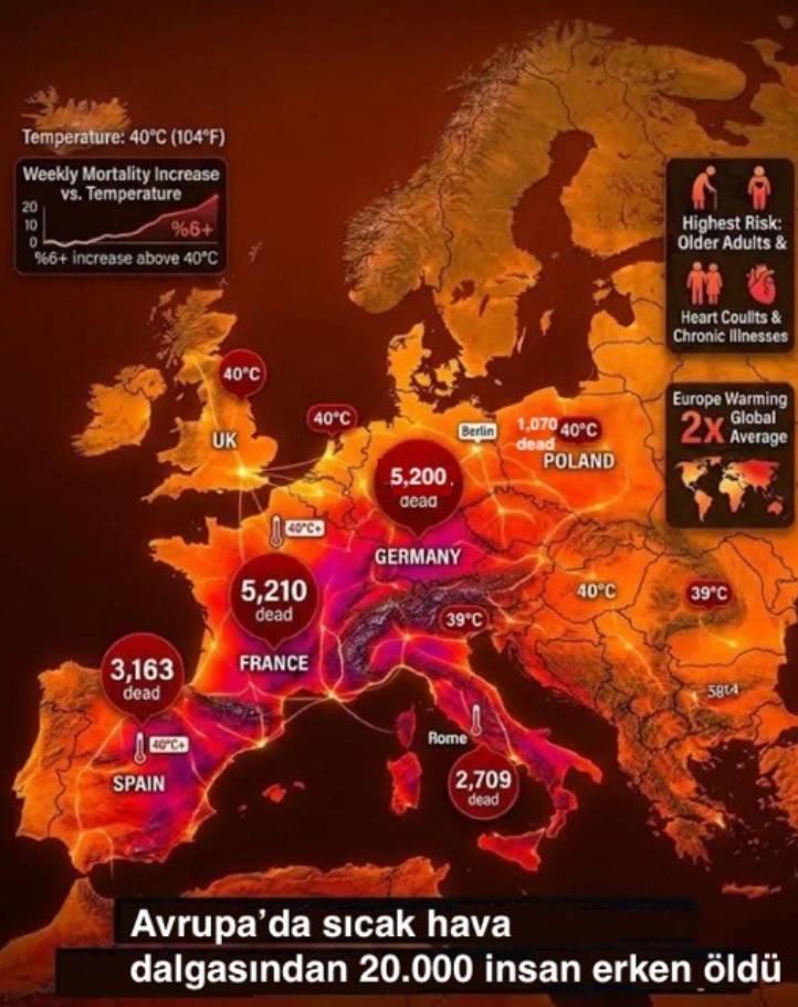 Şekil 4. Haziran sıcak hava dalgasından 20 binden fazla erken ölüm