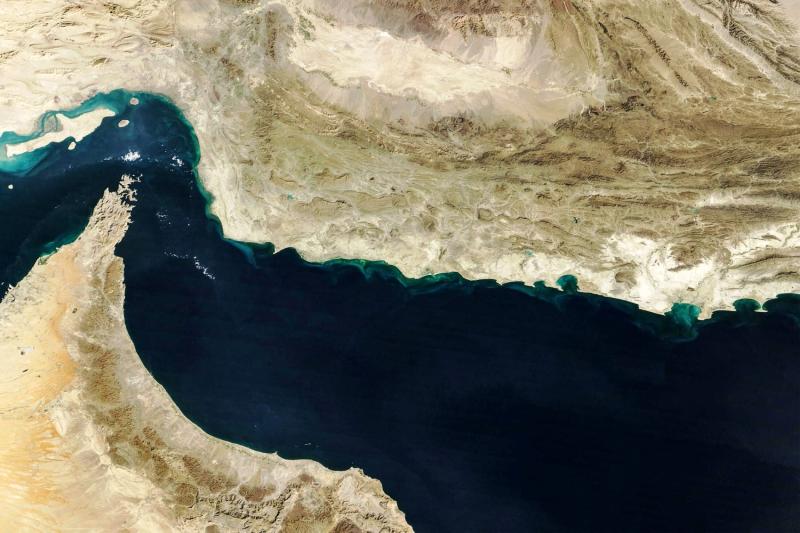 Umman Körfezi ve Makran bölgesi (ortada), İran’ın güneyi ve Pakistan’ın güneybatısı, ayrıca Hürmüz Boğazı (solda) ve Umman’ın kuzey kıyısı (altta), 5 Şubat 2025 / Görsel: AFP