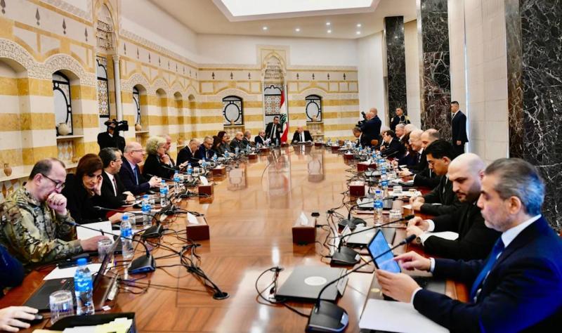 Cumhurbaşkanı J. Awn, İsrail ile yürütülen görüşmelere ilişkin basın toplantısı düzenledi / Fotoğraf: Lübnan Ulusal Haber Ajansı NNA (National News Agency)