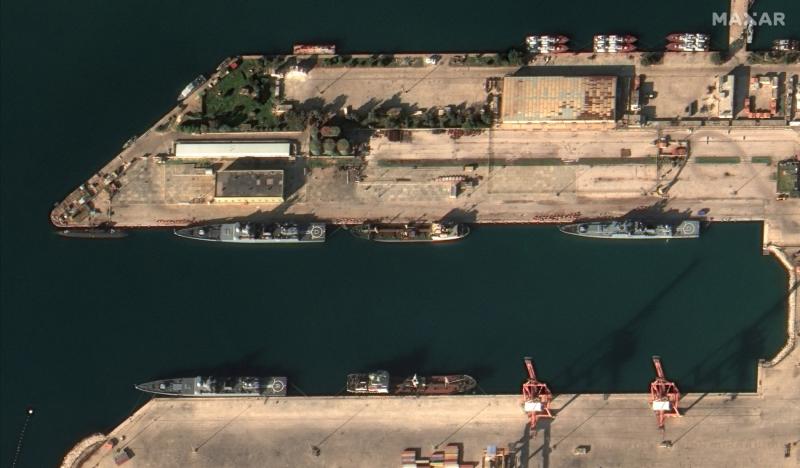 Maxar Technologies şirketi tarafından yayınlanan fotoğrafta, Suriye'nin batısındaki Tartus'ta bulunan Rusya’nın kullandığı deniz üssü görülüyor, 10 Aralık 2024 / Fotoğraf: AFP