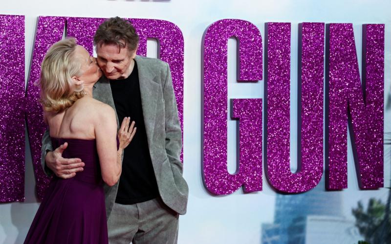Pamela Anderson ve Liam Neeson (AFP)