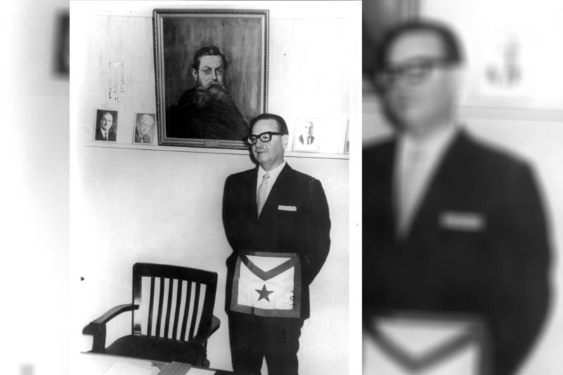 Şili'nin eski Sosyalist Devlet Başkanı Salvador Allende, üyesi olduğu Şili Büyük Locası'na ait masonik önlüğüyle / Fotoğraf: Gran Logia de Chile (Şili Büyük Locası) Arşivi 