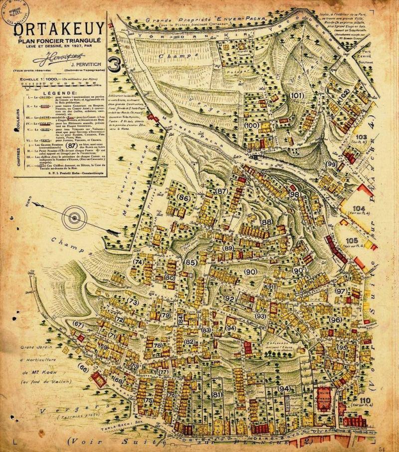 Jacques Pervititch'in 1927 tarihli İstanbul haritaları, Ortaköy'deki eski sokakları ve Ayazma gibi yer adlarını belgeliyor. Bu adlar, Beşiktaş'ın kaybolan su yollarının izlerini günümüze taşıyor / Kaynak: besiktasyereltarih.com