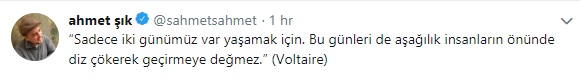 cumhuriyet gazetesi davası ahmet şık tweet