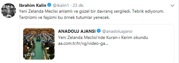 ibrahim kalın yeni zelanda kuran okunması tweet.jpg