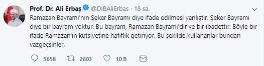 Ali Erbaş Ramazan bayramı tweet.JPG